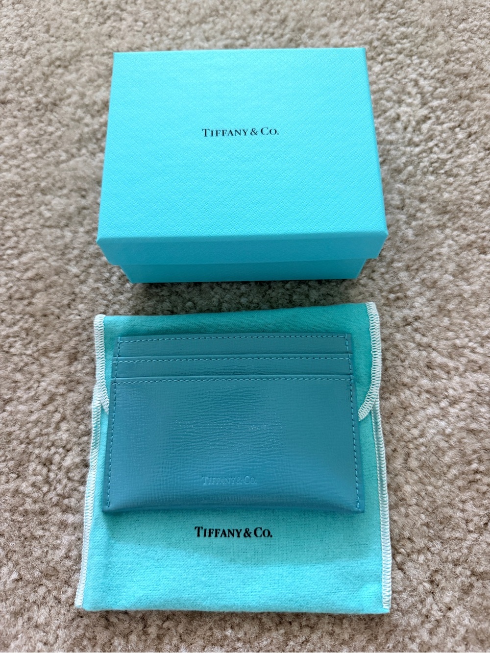 Tiffany & Co. patent Leather Card Holder in Tiffany teal